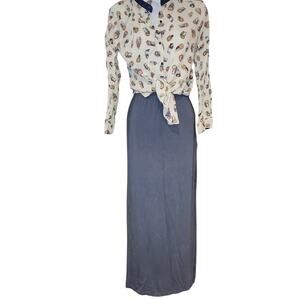 BD Dakota Gray Maxi Skirt With Slit Sz Xs